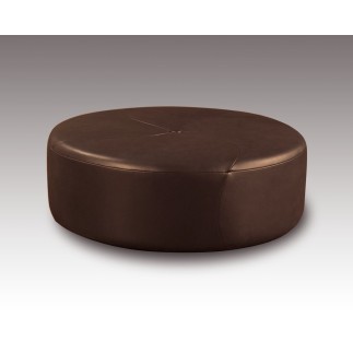 Grand pouf en cuir italien GIANT, chocolat.
