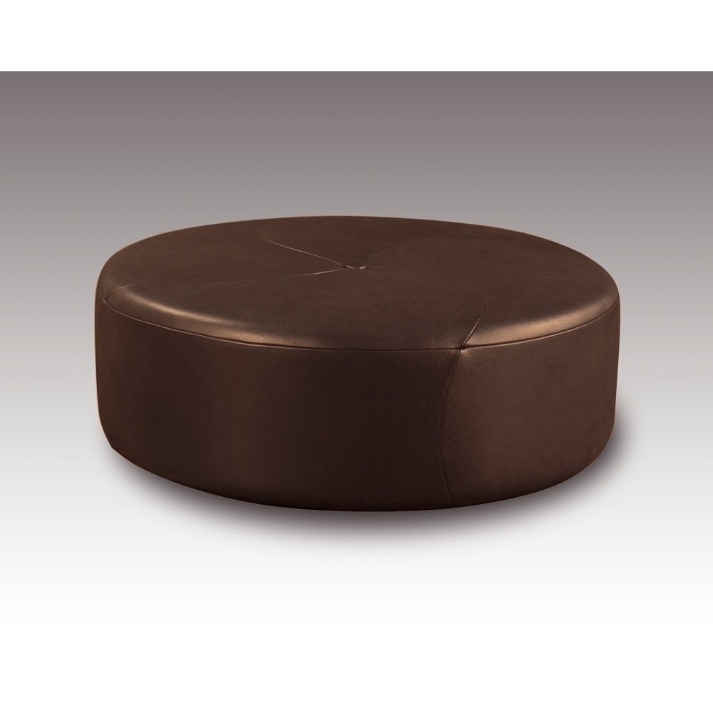 Grand pouf en cuir italien GIANT, chocolat.