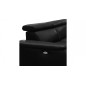 Canapé d'angle en cuir italien de luxe 5/6 places avec relax électrique et coffre, LINCOLN, noir, angle droit
