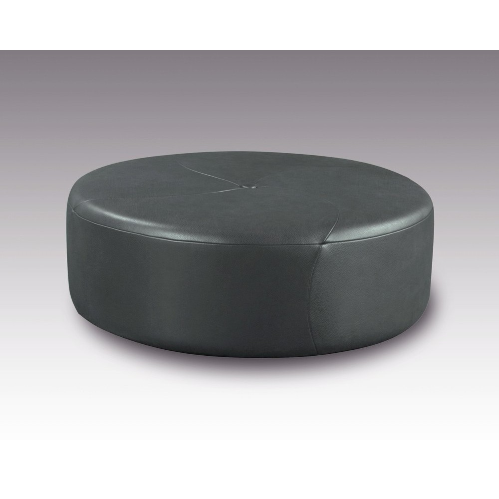Grand pouf en cuir italien GIANT, gris foncé.