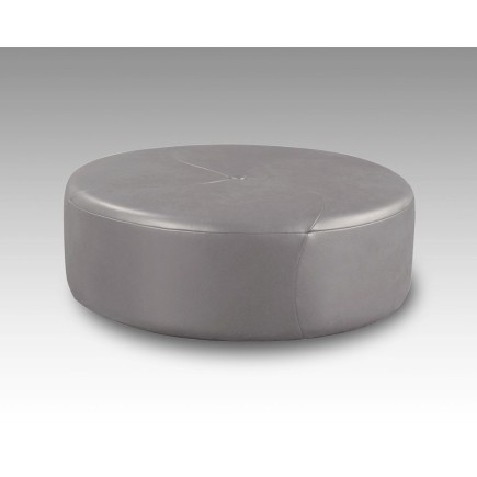 Grand pouf en cuir italien GIANT, gris clair.