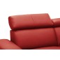 Canapé d'angle en cuir italien de luxe 5/6 places avec relax électrique et coffre, LINCOLN, rouge foncé, angle droit