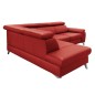 Canapé d'angle en cuir italien de luxe 5/6 places avec relax électrique et coffre, LINCOLN, rouge foncé, angle gauche
