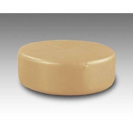 Grand pouf en cuir italien GIANT, beige.