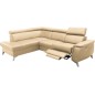 Canapé d'angle en cuir italien de luxe 5/6 places avec relax électrique et coffre, LINCOLN, beige, angle gauche