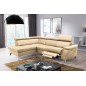 Canapé d'angle en cuir italien de luxe 5/6 places avec relax électrique et coffre, LINCOLN, beige, angle gauche