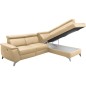 Canapé d'angle en cuir italien de luxe 5/6 places avec relax électrique et coffre, LINCOLN, beige, angle droit