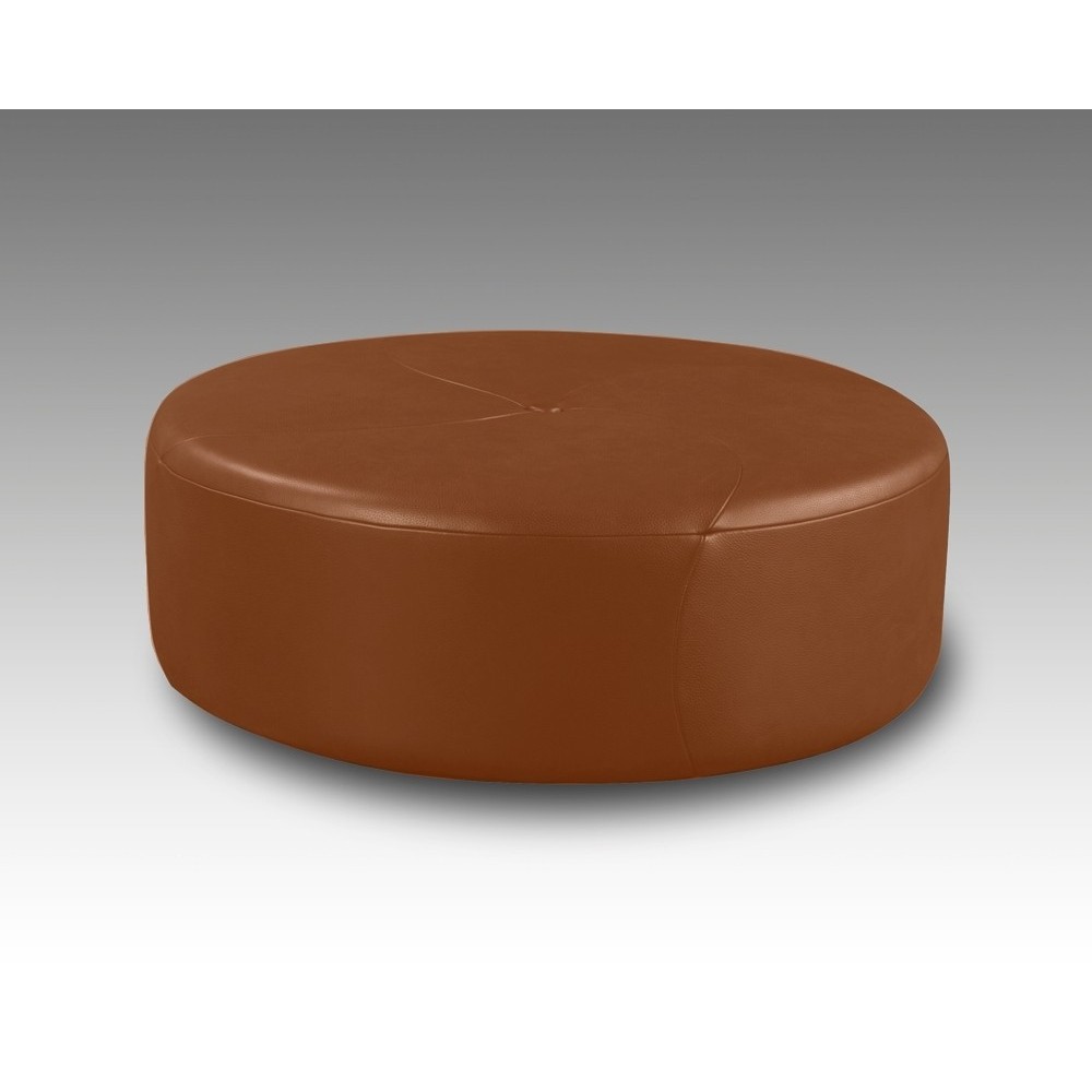 Grand pouf en cuir italien GIANT, marron.