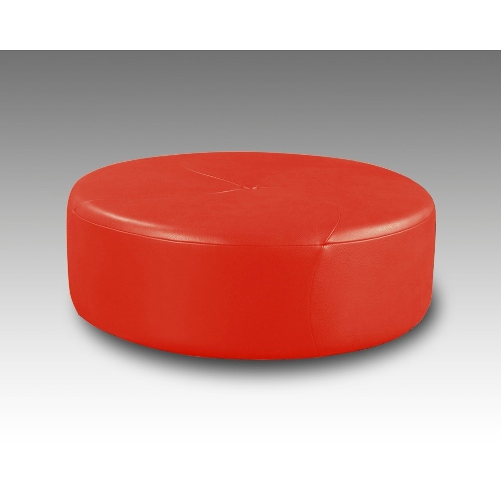 Grand pouf en cuir italien GIANT, rouge.