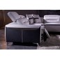 Canapé d'angle relax électrique en cuir buffle italien de luxe: COMBIRELAX, blanc et noir , angle gauche., TABLE OFFERTE, 7/8 pl