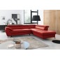 2eme paiement de la commande: Canapé d'angle convertible en cuir italien de luxe 7/8 places finlande avec coffre, rouge foncé, a