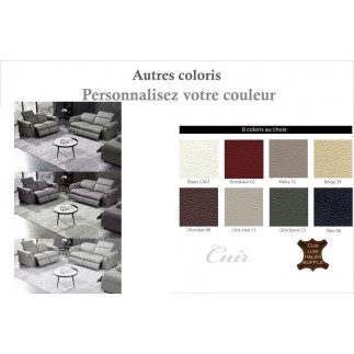 1er paiement de la commande: Ensemble avec 4 relax électriques, canapé 3 places et 2 places en cuir italien buffle toprelax, 6x