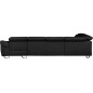 - Canapé d'angle en 100% tout cuir italien de luxe 8 places convertible et coffre, DENY, noir, angle gauche