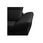 - Canapé d'angle en 100% tout cuir italien de luxe 8 places convertible et coffre, DENY, noir, angle gauche