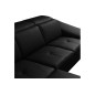 - Canapé d'angle en 100% tout cuir italien de luxe 8 places convertible et coffre, DENY, noir, angle gauche
