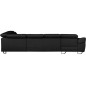 Canapé d'angle en 100% tout cuir italien de luxe 8 places convertible et coffre, DENY, noir, angle droit