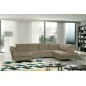 Canapé d'angle en 100% tout cuir italien de luxe 8 places convertible et coffre, DENY, taupe, angle droit