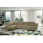 Canapé d'angle en 100% tout cuir italien de luxe 8 places convertible et coffre, DENY, taupe, angle gauche