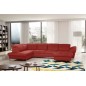- Canapé d'angle en 100% tout cuir italien de luxe 8 places convertible et coffre, DENY, rouge foncé, angle gauche