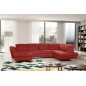 Canapé d'angle en 100% tout italien de luxe 8 places convertible et coffre, DENY, rouge foncé, angle droit