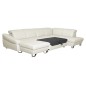 Canapé d'angle en 100% tout cuir italien de luxe 8 places convertible et coffre, DENY, blanc cassé, angle droit