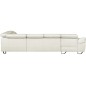 Canapé d'angle en 100% tout cuir italien de luxe 8 places convertible et coffre, DENY, blanc cassé, angle droit
