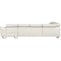 Canapé d'angle en 100% tout cuir italien de luxe 8 places convertible et coffre, DENY, blanc cassé, angle gauche