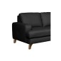 Canapé d'angle convertible en cuir italien de luxe 4/5 places avec coffre, FARELI, noir, angle droit