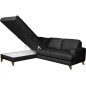 - Canapé d'angle convertible en cuir italien de luxe 4/5 places avec coffre, FARELI, noir, angle gauche