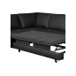 - Canapé d'angle convertible en cuir italien de luxe 4/5 places avec coffre, FARELI, noir, angle gauche