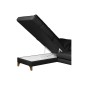 - Canapé d'angle convertible en cuir italien de luxe 4/5 places avec coffre, FARELI, noir, angle gauche