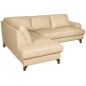 Canapé d'angle convertible en cuir italien de luxe 4/5 places avec coffre, FARELI, beige, angle gauche