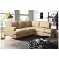 Canapé d'angle convertible en cuir italien de luxe 4/5 places avec coffre, FARELI, beige, angle droit