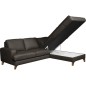 Canapé d'angle convertible en cuir italien de luxe 4/5 places avec coffre, FARELI, chocolat, angle droit