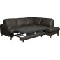 Canapé d'angle convertible en cuir italien de luxe 4/5 places avec coffre, FARELI, chocolat, angle droit