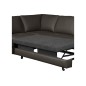Canapé d'angle convertible en cuir italien de luxe 4/5 places avec coffre, FARELI, chocolat, angle droit