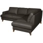 Canapé d'angle convertible en cuir italien de luxe 4/5 places avec coffre, FARELI, chocolat, angle droit