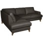 Canapé d'angle convertible en cuir italien de luxe 4/5 places avec coffre, FARELI, chocolat, angle gauche