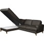Canapé d'angle convertible en cuir italien de luxe 4/5 places avec coffre, FARELI, chocolat, angle gauche