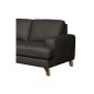 Canapé d'angle convertible en cuir italien de luxe 4/5 places avec coffre, FARELI, chocolat, angle gauche