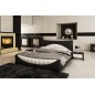 Lit en cuir italien de luxe KING, noir et seconde couleur au choix, 140x190