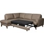 Canapé d'angle convertible en cuir italien de luxe 4/5 places avec coffre, FARELI, taupe, angle gauche