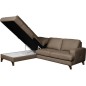 Canapé d'angle convertible en cuir italien de luxe 4/5 places avec coffre, FARELI, taupe, angle gauche