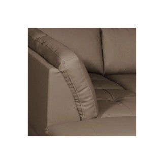 Canapé d'angle convertible en cuir italien de luxe 4/5 places avec coffre, FARELI, taupe, angle gauche