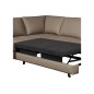 Canapé d'angle convertible en cuir italien de luxe 4/5 places avec coffre, FARELI, taupe, angle gauche