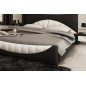 Lit en cuir italien de luxe KING, noir et seconde couleur au choix, 140x190