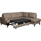 Canapé d'angle convertible en cuir italien de luxe 4/5 places avec coffre, FARELI, taupe, angle droit