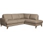 Canapé d'angle convertible en cuir italien de luxe 4/5 places avec coffre, FARELI, taupe, angle droit