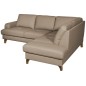 Canapé d'angle convertible en cuir italien de luxe 4/5 places avec coffre, FARELI, taupe, angle droit