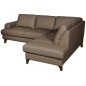Canapé d'angle convertible en cuir italien de luxe 4/5 places avec coffre, FARELI, taupe, angle droit